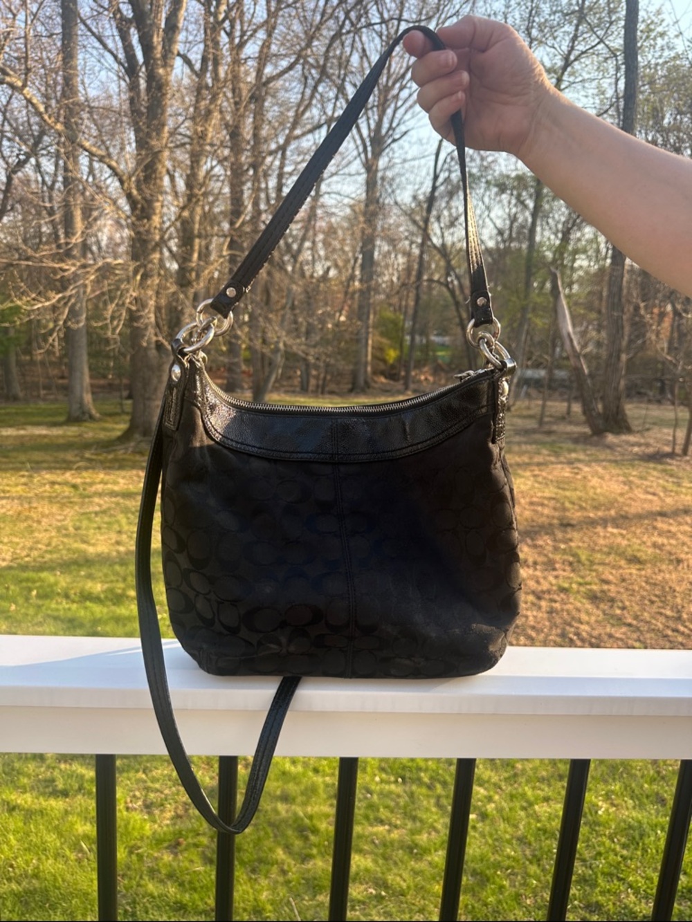 COACH Soho Signature Large Back Shoulder Hobo 13744 - Picture 7 of 16